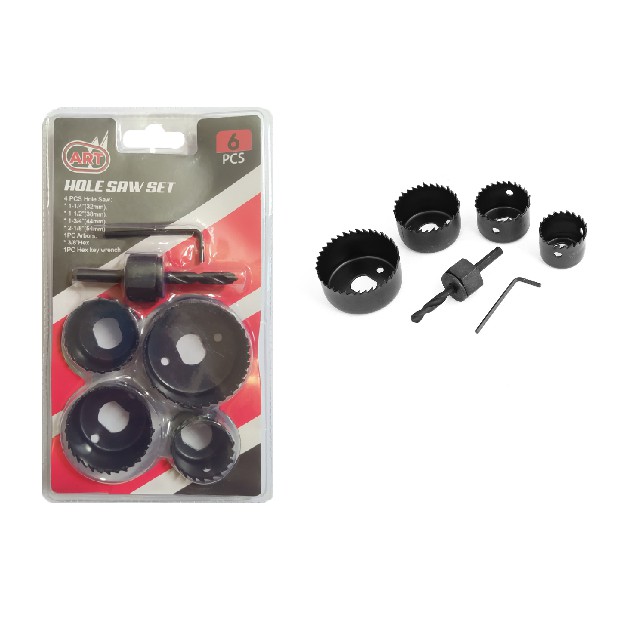 Holesaw Hole Saw Set 6 Pcs  Hidroponik Mata Bor Pelubang PVC Set 6pcs Hole saw Set Kit Pelubang Kayu