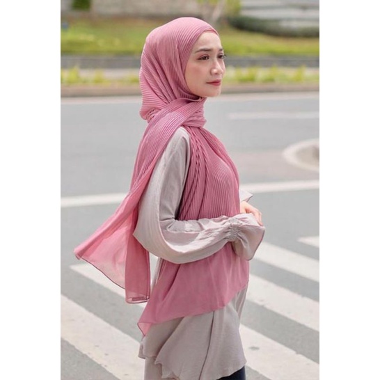pashmina plisket premium/pashmina hyget termurah/pashmina hijab-Ping