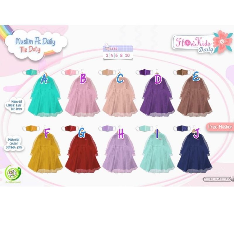 Muslim Tulle Doty Flowkids Daily