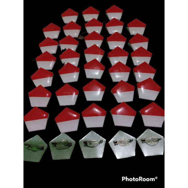 PIN BENDERA MERAH PUTIH SEGI LIMA/PIN OSPEK