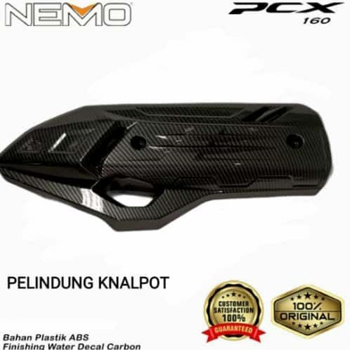 Tutup Cover Tameng Knalpot Aksesoris Variasi Honda New PCX 160 Carbon Nemo Terbaru 2021