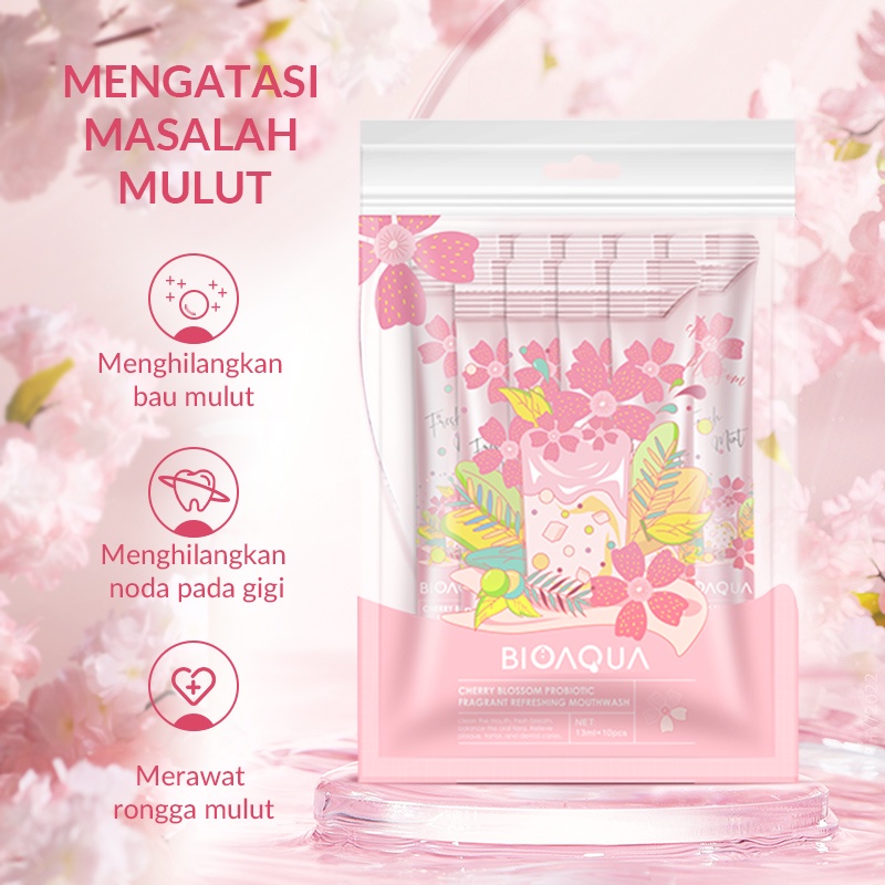 ★ BB ★ BIOAQUA Obat Kumur Probiotic Fragrant Refreshing Mouthwash 13ml x 1pcs | Nafas Segar Pemutih Gigi Obat Kumur Karang Gigi | BIO AQUA