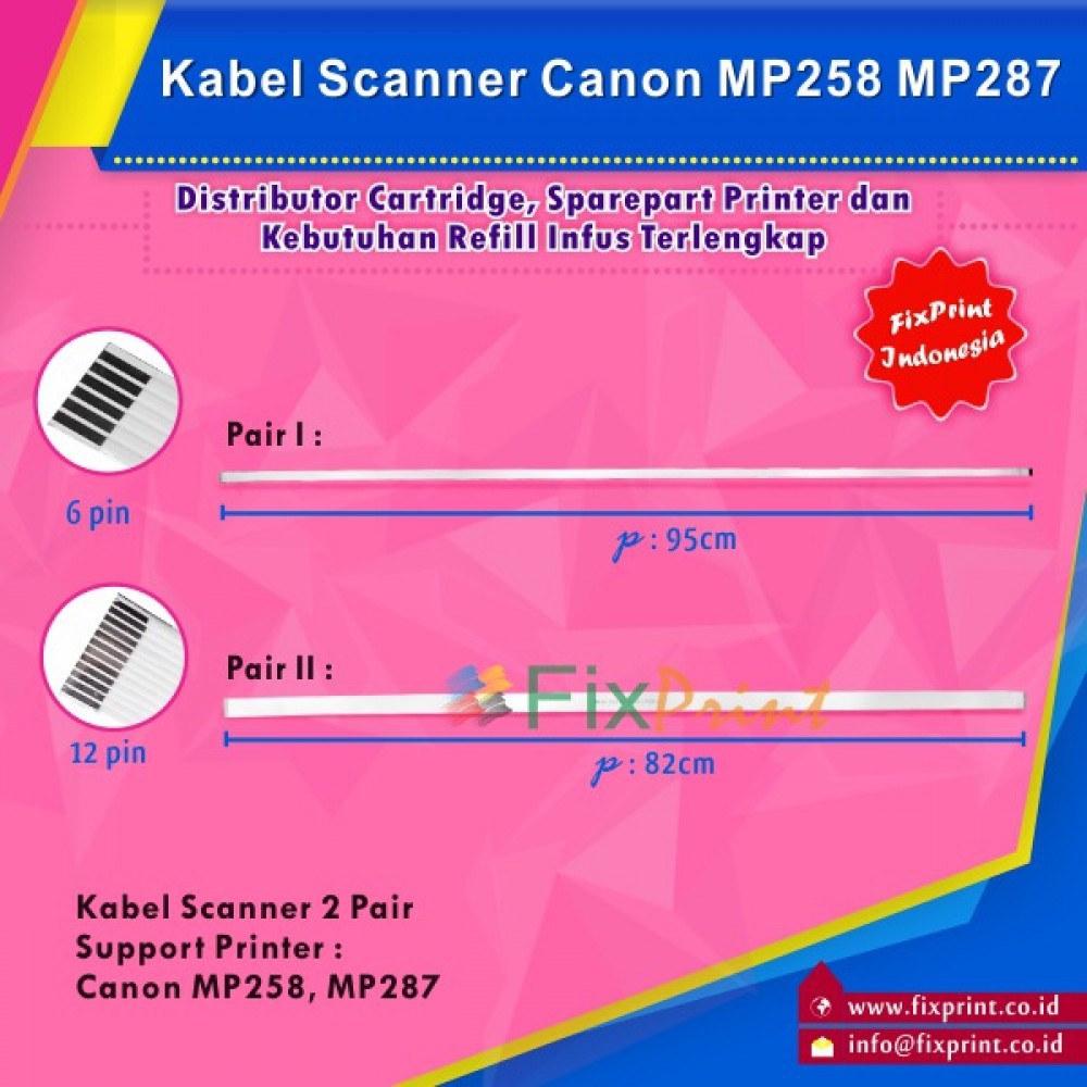 Kabel Flexible Scanner Canon MP258 MP287 New (2 Pair)