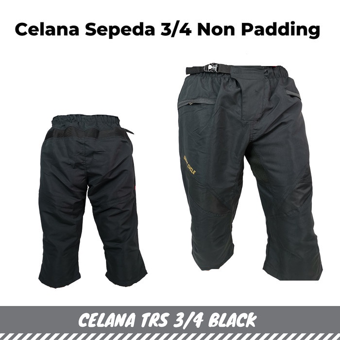 Celana Sepeda GC-Brand 3per4 MURMER bawah dengkul 3/4 CTP Non PadBlack