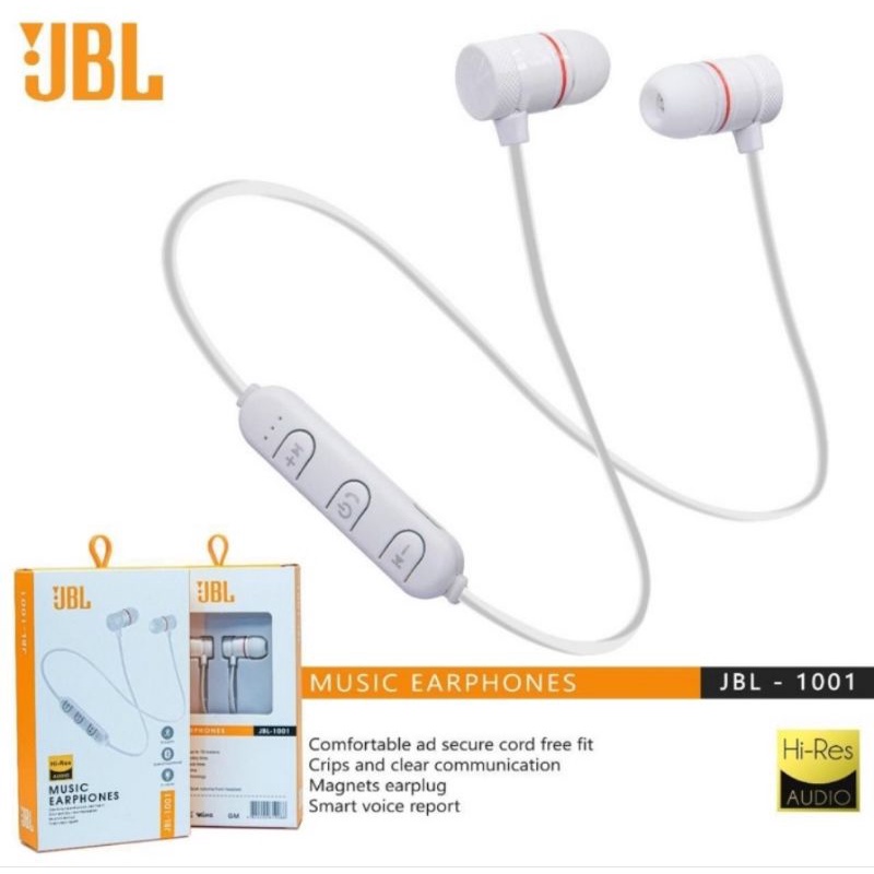 Headset Hansfree Earfone Bluetooth JBL J-1001 Pure Bass