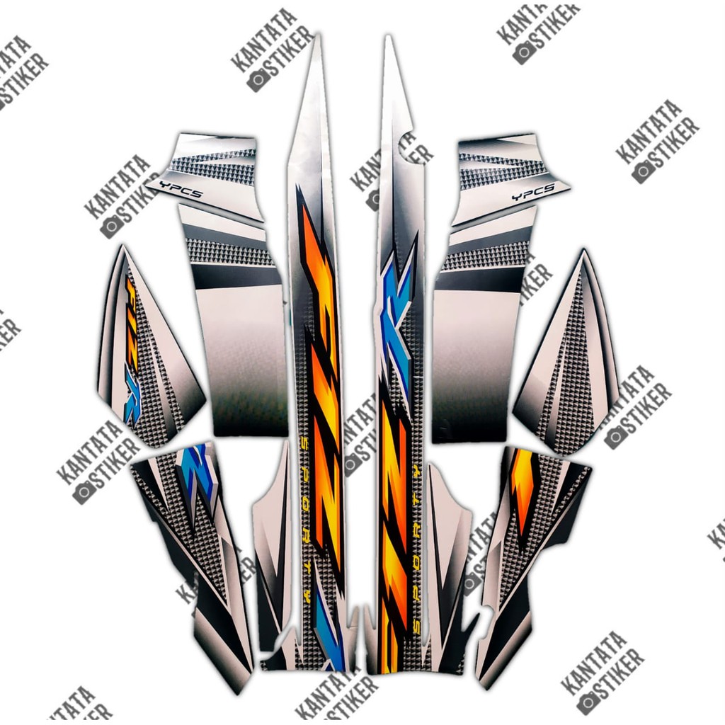 Stiker Striping motor F1ZR 2004 putih-hitam