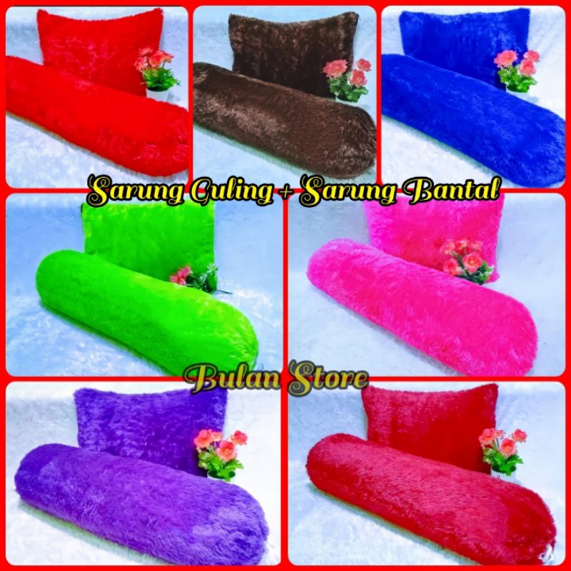 Sarung Bantal 1 Set Dan Bantal Guling Sarung Bantal Bulu Rasfur Lembut Sarung Batal Bulu Resleting S