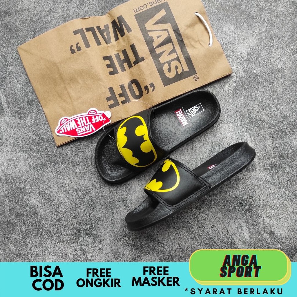 SANDAL SLOP ANAK VANS LAKI LAKI PEREMPUAN MOTIF BATMAN / SENDAL SLIDE KIDS DISTRO KASUAL KEKINIAN