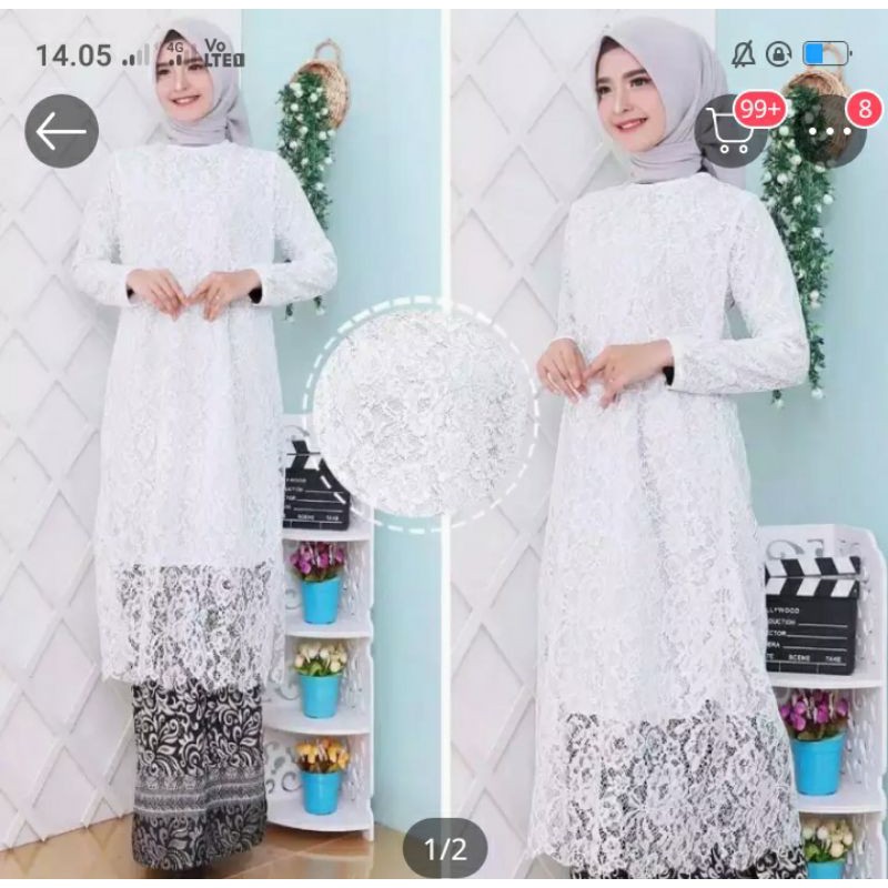 Kebaya Putih Brokat
