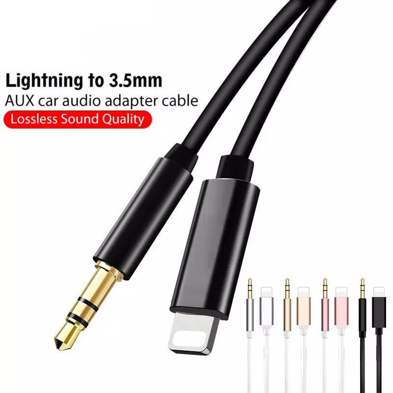 KABEL AUDIO LIGHTNING MALE TO 3.5MM JACK MALE MOBIL AUX ADAPTOR AUDIO LIGTHNING KABEL SPEAKER HANDPHONE