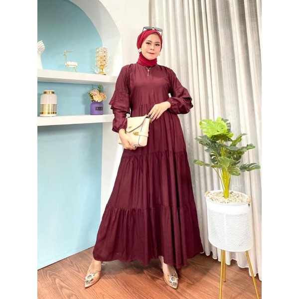 Maxi Dress /Baju Muslimah / Gamis Rayon XL