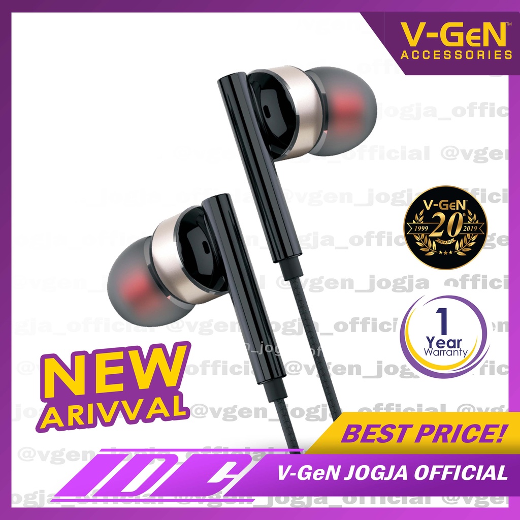 Handsfree V-GeN VEP1-23 Wired Earphone Headset Stereo Sound EXTRA BASS