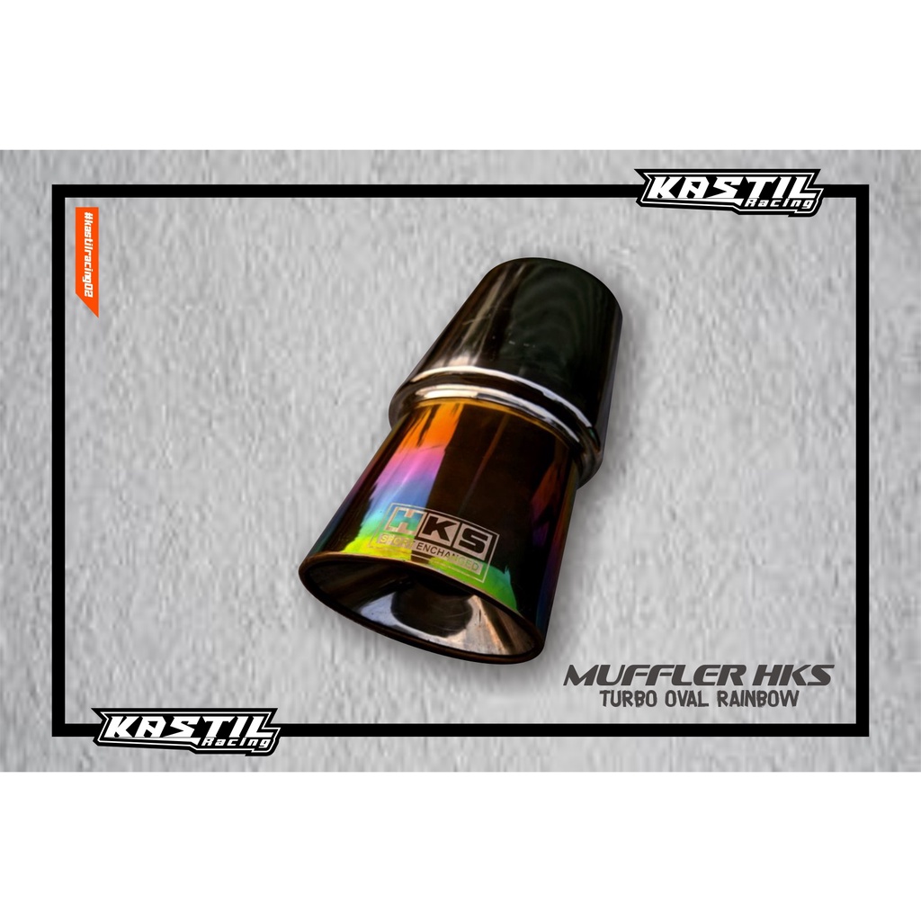 Knalpot HKS Mobil OVAL Muffler Racing Bass Adem Bulat READY