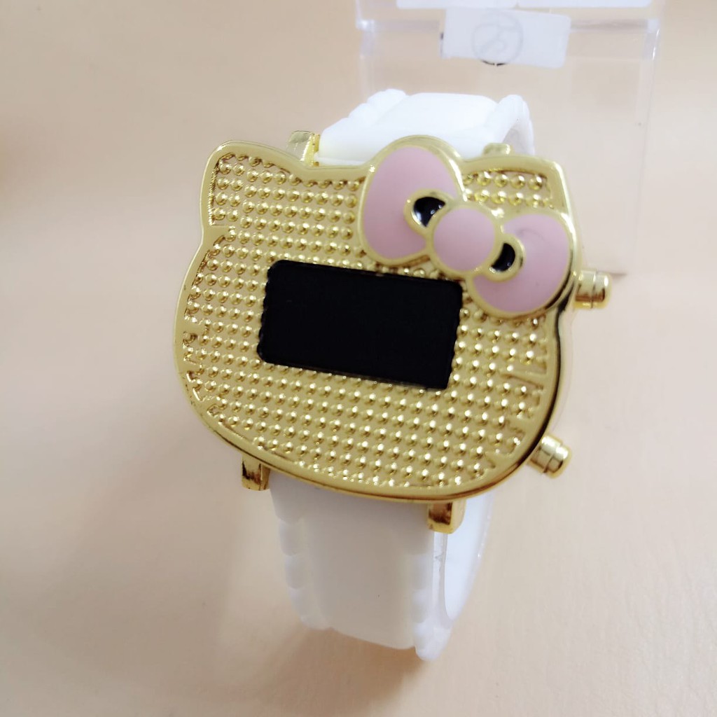 JAM TANGAN ANAK FASHION HELLO KITTY LED RUBBER