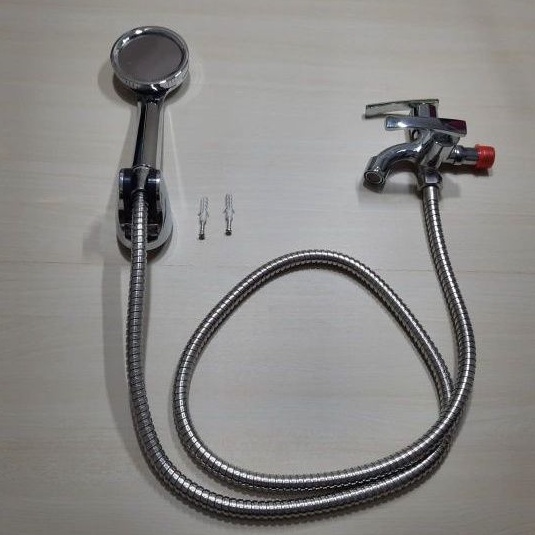 HandShower Tiang Crome Set Shower Rail Tiang Shower Mandi