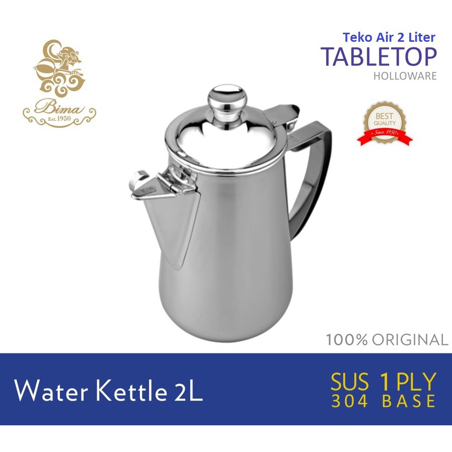 Teko Air Teko Teh Teko Kopi Teko Stainless Steel SUS 304 Bima 1.6 Liter 2 Liter Handle Enak