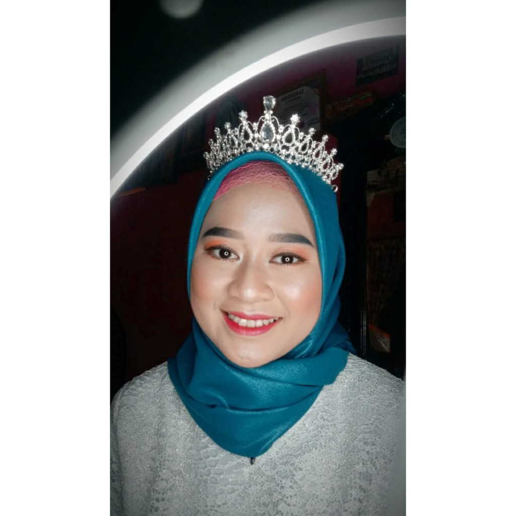 Sparkly White Crown - Hiasan Hijab / Aksesories Rambut / Kepala - Mahkota Elegan