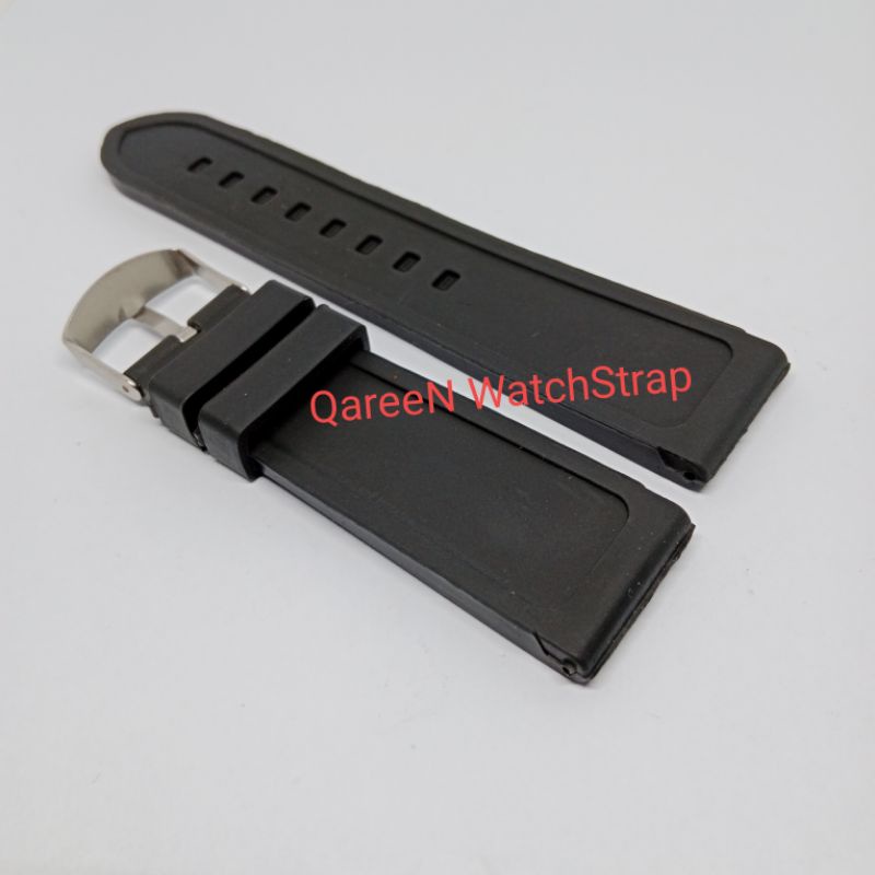 Tali Jam Tangan Karet setrap tali jam tangan rubber 24 mm hitam