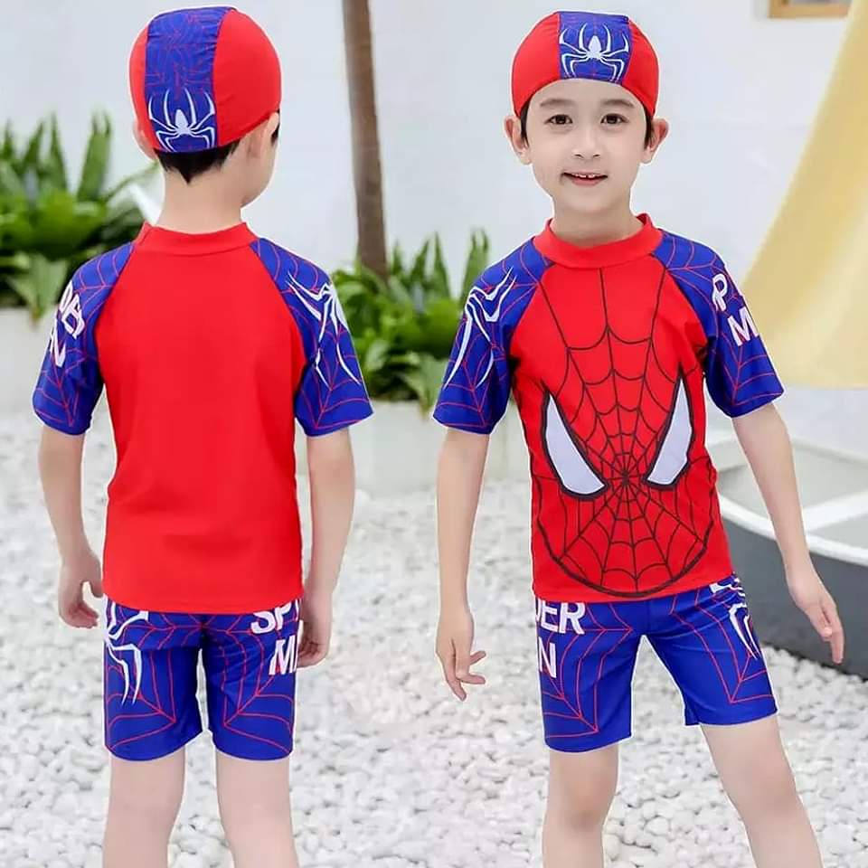 Setelan Baju Renang Anak Laki Laki Dengan Topi