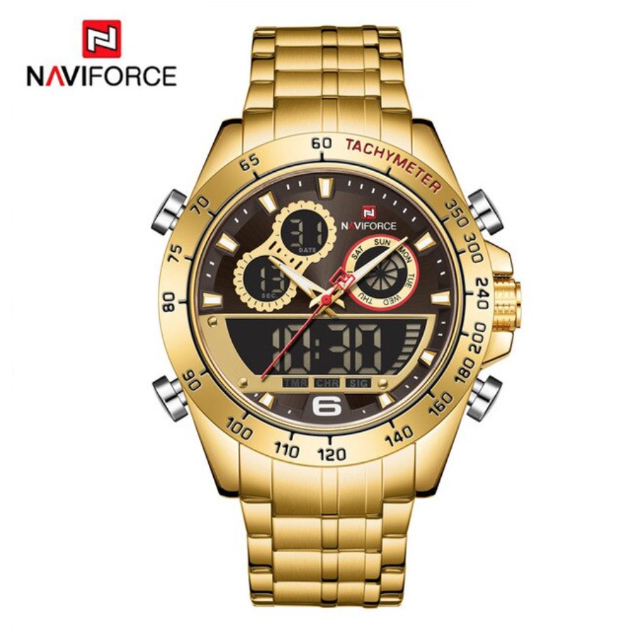 Jam Tangan Pria NAVIFORCE 9188 Analog Digital Premium Stainless Steel Water Resistant