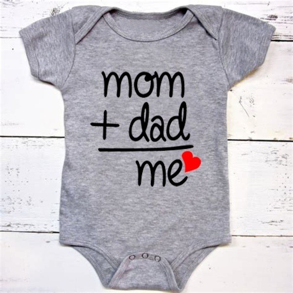 Kaos Jumper Bayi Kaos MOM DAD ME Import Usia 0 - 12 Bulan - Jumper Bayi Abu - Jumper Bayi Lucu SALE