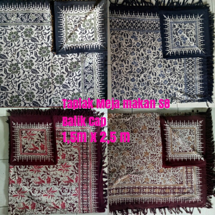 Taplak Meja Makan - Taplak Meja Makan Kursi 8 Batik Cap