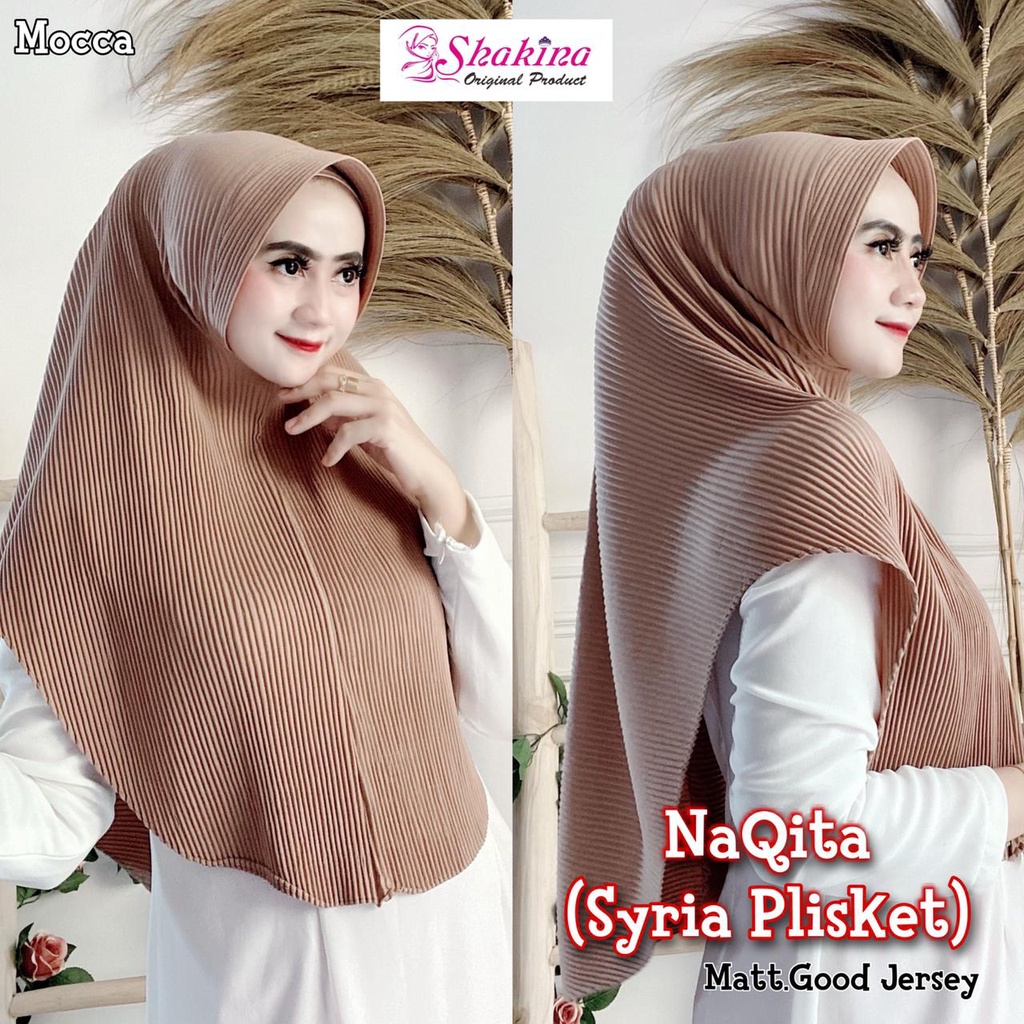 Jilbab Instan Plisket Jersey Naqita Ori Shakina Hijab-MOCCA
