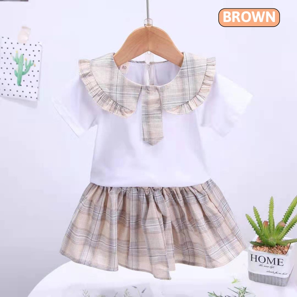 Maminity - KK16 Setelan Baju Anak Cewek Bawahan Rok Lucu model  Dasi terbaru