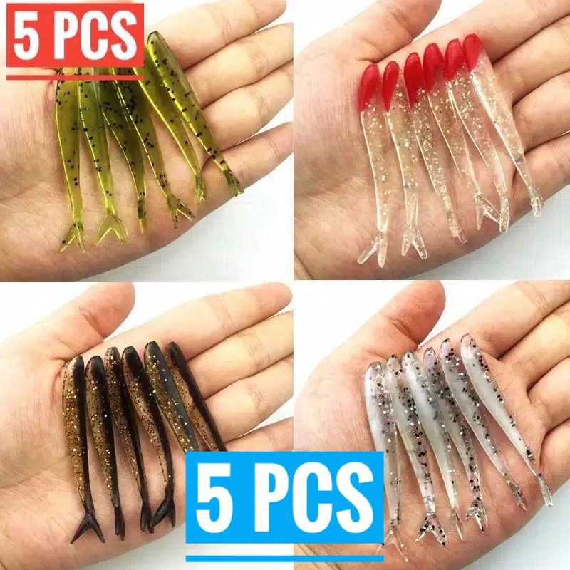 Umpan Karet Silikon Soft lure 5 pcs Umpan Casting Andalan