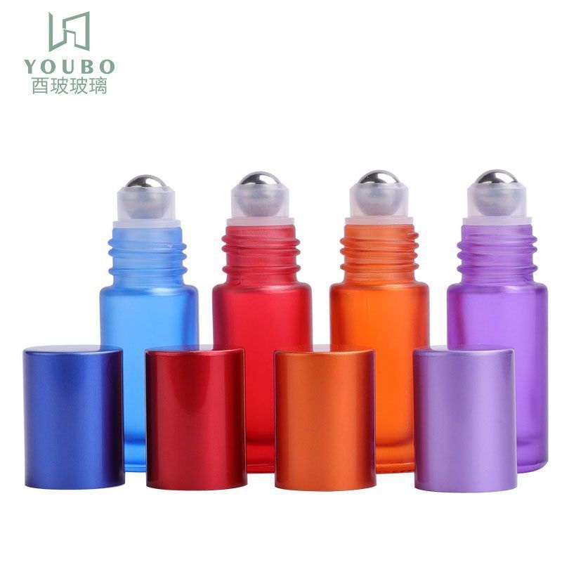 Botol Kaca Roll On 5 ml Frosted Doff TEBAL Essential Oil Thick Bottle Roller Colorfull