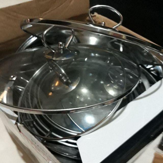 Panci Kukusan 1 Set High Pot 5 Pcs Steamer Stainless Steel Tutup Kaca