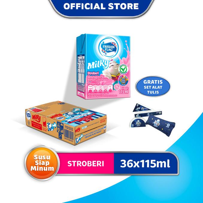 

(BISA COD) Frisian Flag Milky Zuzhu Susu UHT Strawberry 115ml [36 pcs] Free Gift BERKUALITAS Kode 1052