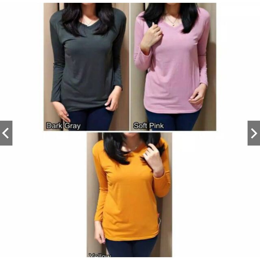 VS - V-neck Lengan Panjang / vneck longsleeve / kaos Oblong Polos / Kaos Polos / tshirt