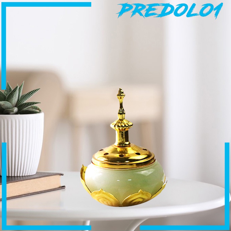 [PREDOLO1] Lotus Incense Burner with Removable Lid Cone Coil Holder Censer Ornament Indoor Bedroom Meditation