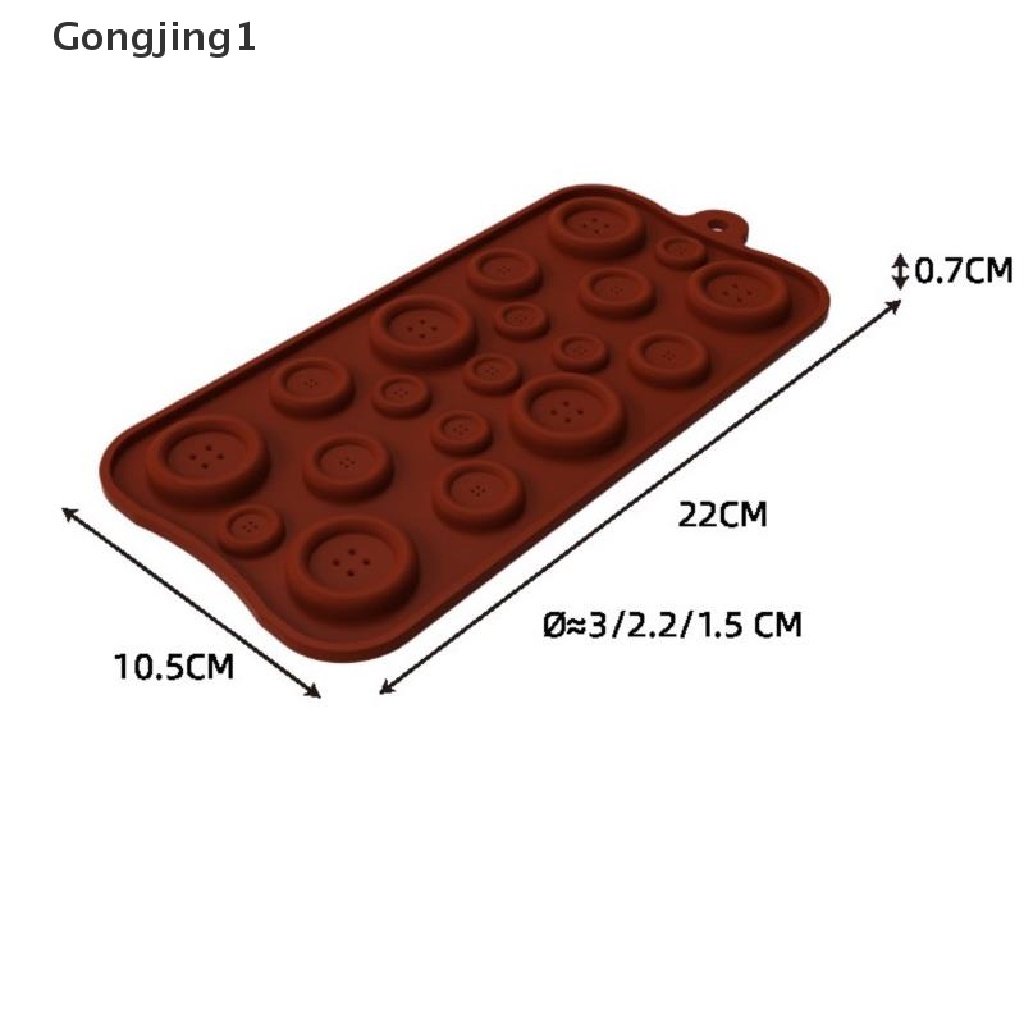Gongjing1 Cetakan Kue / Coklat / Cookies / Es Bentuk Kancing Bahan Silikon