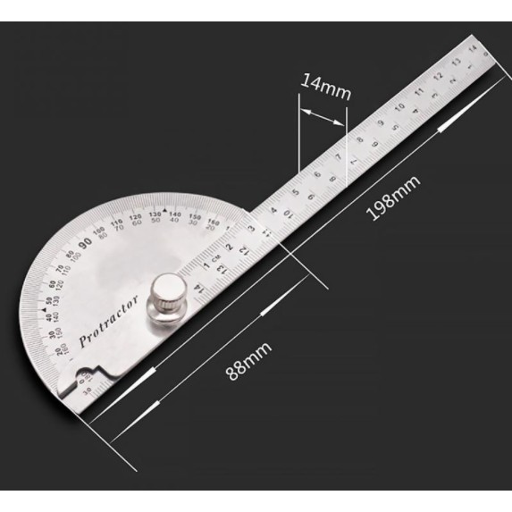 

Penggaris Busur Derajat 14.5 cm Stainless Steel Protractor 180 Derajat