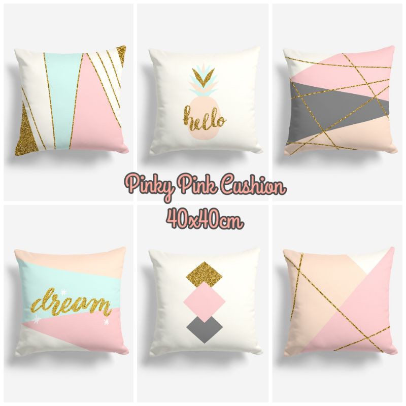 SARUNG BANTAL SOFA PRINT MOTIF PINKY PINK MIX 40X40 CM