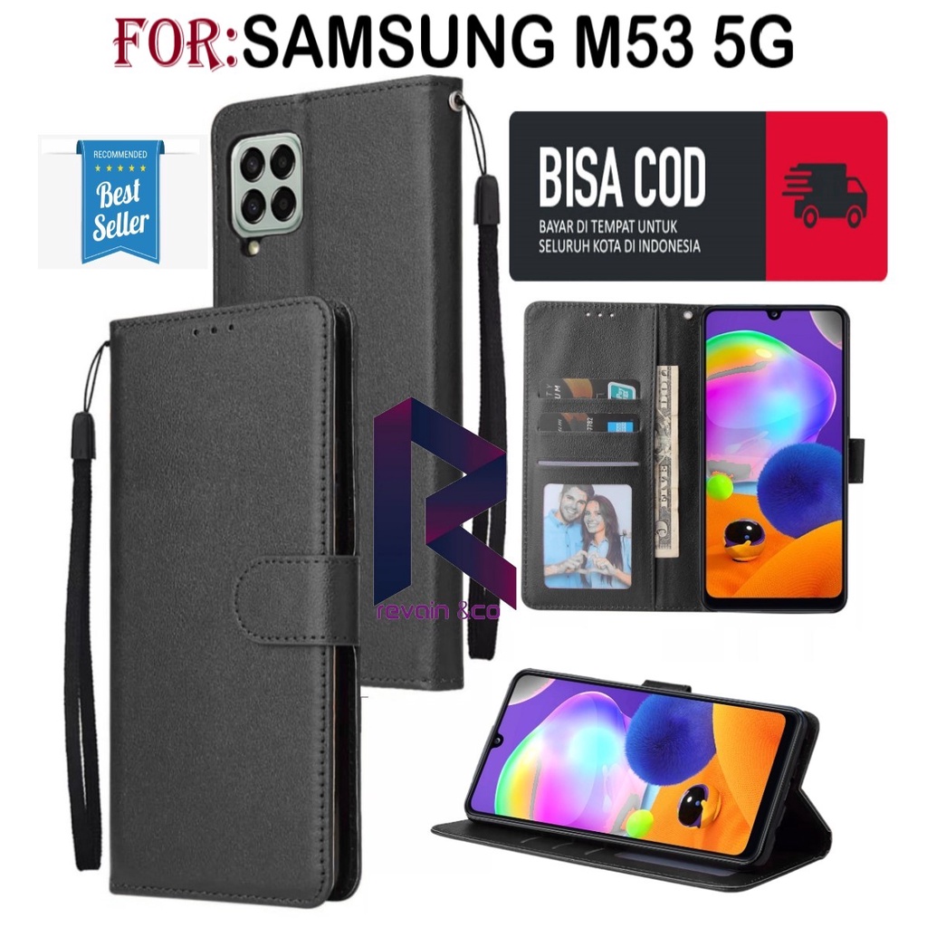 CASE SAMSUNG M53 5G FLIP WALLET LEATHER KULIT PREMIUM SARUNG BUKA TUTUP KESING HP FLIP CASE SAMSUNG M53 5G