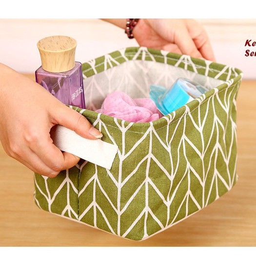 Tempat Penyimpanan Multifungsi Perlengkapan Rumah Storage Box Organizer Serbaguna - Kotak Penyimpan Mini Serbaguna Warna Lucu Bahan Kanvas-Desktop Mini Box Storage Bisa Dilipat