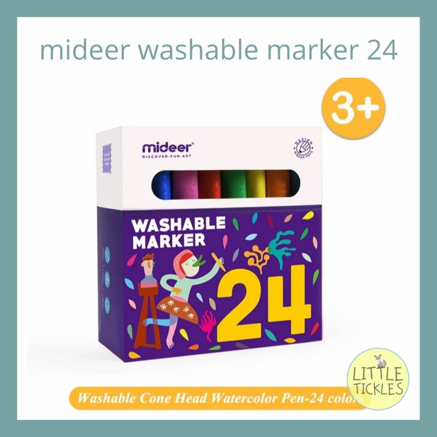 

Mideer Washable Marker 24 Pcs - Spidol Anak Dapat Dihapus