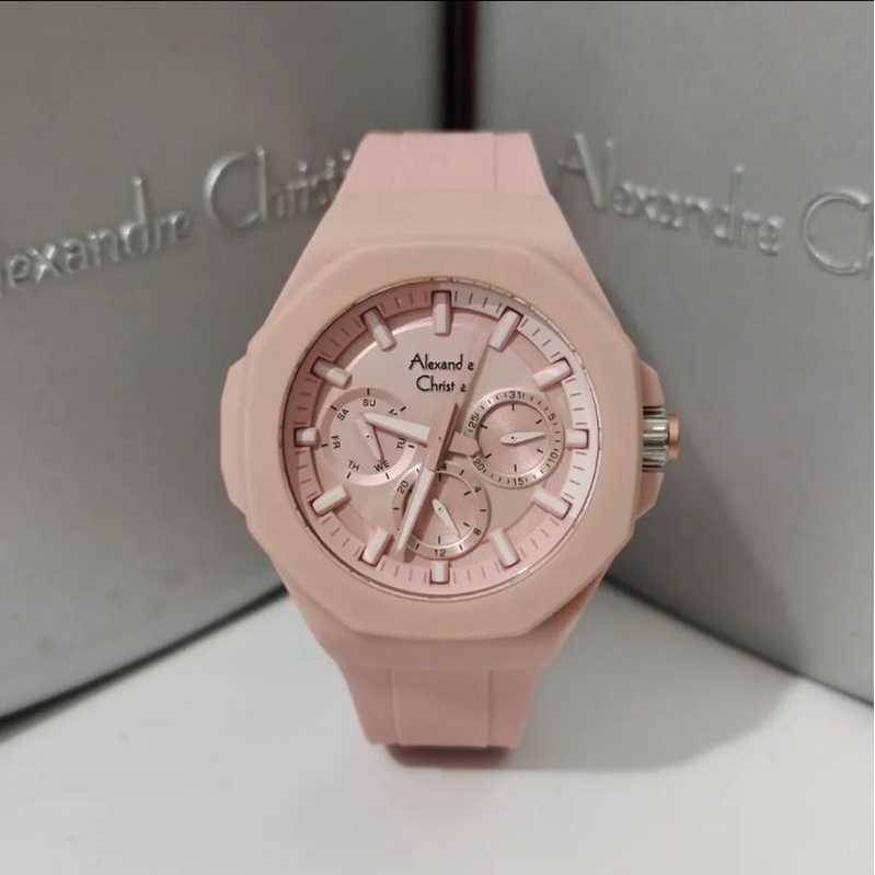Jam Tangan Alexandre Christie wanita AC 6590 / AC6590 B Pink Original