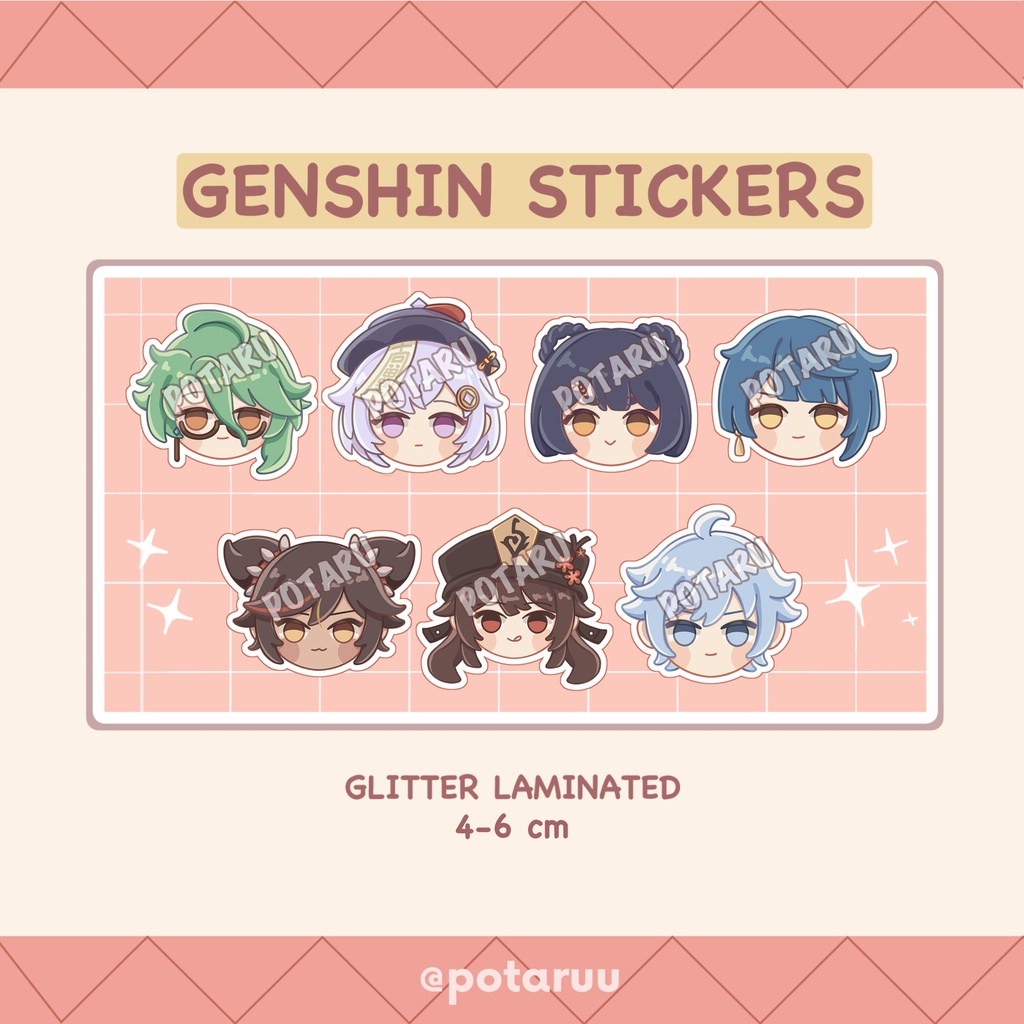 

[potaru] Sticker Genshin Impact Glitter Die Cut F | Baizhu Qiqi Xiangling Xingqiu Xinyan Hu Tao Chongyun