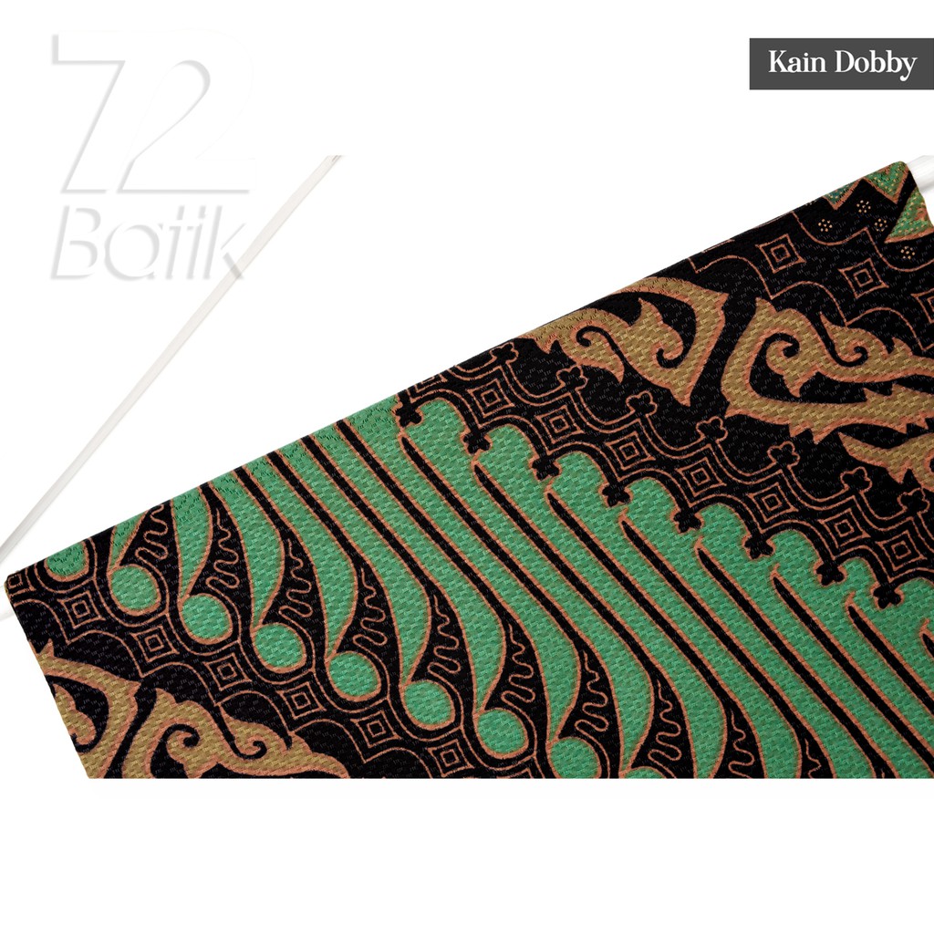 KAIN BATIK PREMIUM Dobby Motif Kawung Warna Hitam Hijau Cream Crem Krem Kream Dolbi 728048 Cap 72 Jarik Jarit Samping Kebat Panjang Batik Dobby Modern Premium Bahan Seragam Batik Pernikahan Kantor Keluarga Murah Kamen Jadi Batik Bali Lembaran