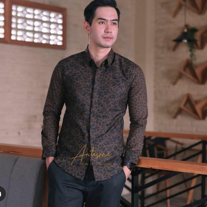Keluaran Terbaru.. KEMEJA BATIK PRIA SLIMPIT LENGAN PANJANG