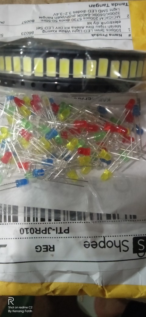 100pcs 3mm Led Light White Kuning Merah Hijau Biru Aneka Kit Diy Led Set Elektronik Diy Kit