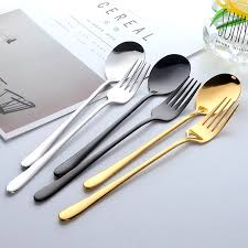 Sendok Garpu Korea Stainless Steel Tebal Set alat makan Korea Peralatan Makan Alb