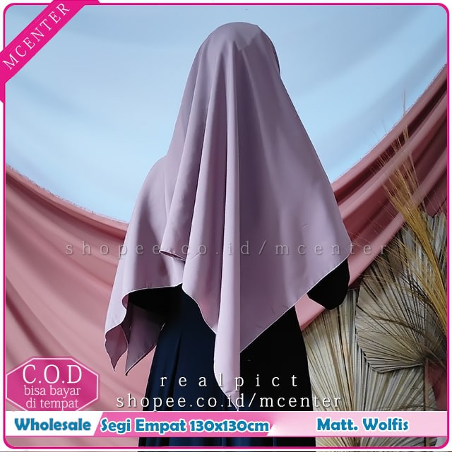 versi 2 jilbab segiempat wolfis ukuran 130 cm wellcome affilate