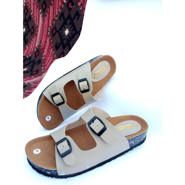 Sandal Wanita Casual Sandal Slop Sol Puyuh *GESPER 2/022* ristiolshop27