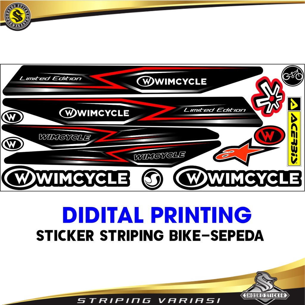 STIKER VARIASI ALL STRIPING BIKE POLET SEPEDA SET WIMCYCLE STIKER LIS STRIPING