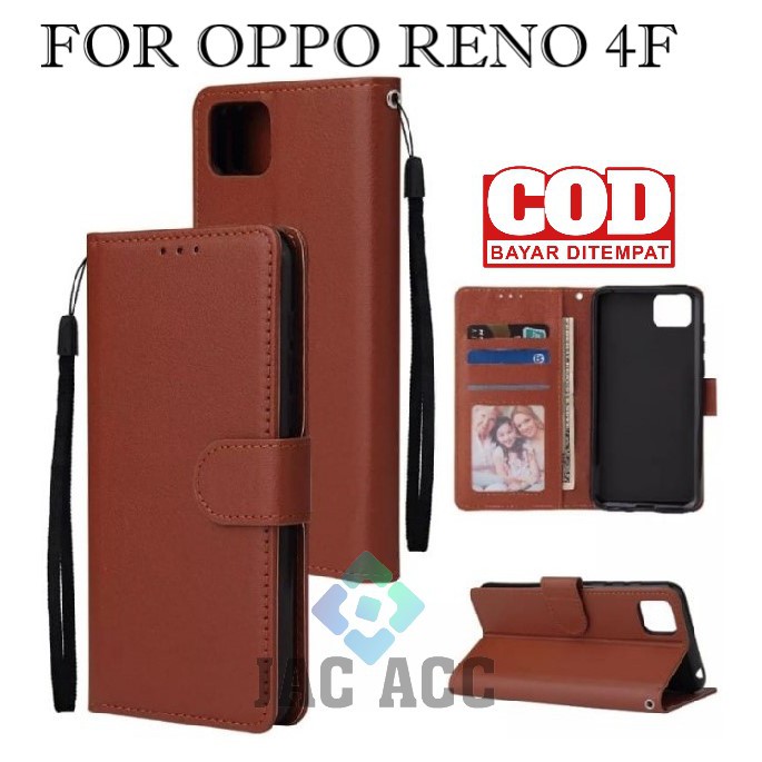 DOMPET HP UNTUK OPPO RENO 4F NEW 2020 LEATHER FLIP CASE OPPO RENO 4F